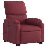 vidaXL Fotoliu de masaj electric rabatabil cu ridicare roșu vin textil