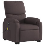vidaXL Fotoliu electric masaj rabatabil cu ridicare maro închis textil vidaXL Fotoliu electric masaj rabatabil cu ridicare maro închis textil