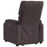 vidaXL Fotoliu electric masaj rabatabil cu ridicare maro închis textil vidaXL Fotoliu electric masaj rabatabil cu ridicare maro închis textil
