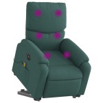 vidaXL Fotoliu electric masaj rabatabil / ridicare verde închis textil