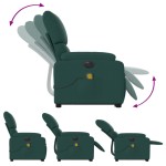 vidaXL Fotoliu electric masaj rabatabil / ridicare verde închis textil