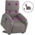vidaXL Fotoliu electric masaj rabatabil cu ridicare, gri taupe, textil