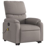 vidaXL Fotoliu electric masaj rabatabil cu ridicare, gri taupe, textil