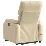 vidaXL Fotoliu electric de masaj rabatabil cu ridicare, crem, textil vidaXL Fotoliu electric de masaj rabatabil cu ridicare, crem, textil