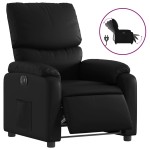 vidaXL Fotoliu rabatabil electric, negru, piele ecologică