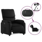 vidaXL Fotoliu rabatabil electric, negru, piele ecologică