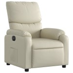 vidaXL Fotoliu rabatabil electric, crem, piele ecologică