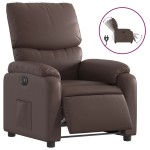 vidaXL Fotoliu rabatabil electric, maro, piele ecologică