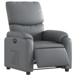 vidaXL Fotoliu rabatabil electric, gri, piele ecologică