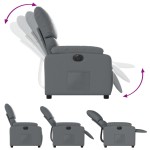 vidaXL Fotoliu rabatabil electric, gri, piele ecologică