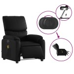 vidaXL Fotoliu electric de masaj rabatabil, negru, piele ecologică