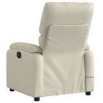 vidaXL Fotoliu electric de masaj rabatabil, crem, piele ecologică