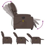vidaXL Fotoliu electric de masaj rabatabil, maro, piele ecologică