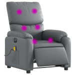 vidaXL Fotoliu de masaj electric rabatabil, gri, piele ecologică
