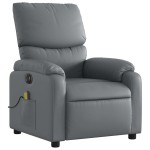 vidaXL Fotoliu de masaj electric rabatabil, gri, piele ecologică