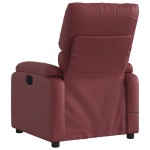 vidaXL Fotoliu de masaj electric rabatabil, roșu vin, piele ecologică