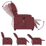 vidaXL Fotoliu de masaj electric rabatabil, roșu vin, piele ecologică