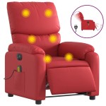 vidaXL Fotoliu electric de masaj rabatabil, roșu, piele ecologică vidaXL Fotoliu electric de masaj rabatabil, roșu, piele ecologică