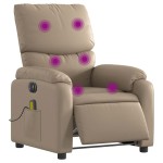 vidaXL Fotoliu electric masaj rabatabil, cappuccino, piele ecologică