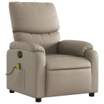 vidaXL Fotoliu electric masaj rabatabil, cappuccino, piele ecologică