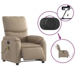 vidaXL Fotoliu electric masaj rabatabil, cappuccino, piele ecologică