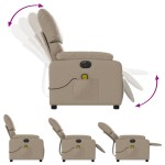 vidaXL Fotoliu electric masaj rabatabil, cappuccino, piele ecologică