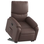 vidaXL Fotoliu rabatabil cu ridicare, maro, piele ecologică vidaXL Fotoliu rabatabil cu ridicare, maro, piele ecologică
