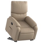 vidaXL Fotoliu rabatabil cu ridicare, cappuccino, piele ecologică
