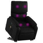 vidaXL Fotoliu de masaj rabatabil cu ridicare negru piele ecologică vidaXL Fotoliu de masaj rabatabil cu ridicare negru piele ecologică
