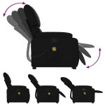 vidaXL Fotoliu de masaj rabatabil cu ridicare negru piele ecologică vidaXL Fotoliu de masaj rabatabil cu ridicare negru piele ecologică