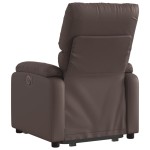 vidaXL Fotoliu rabatabil electric cu ridicare, maro, piele ecologică