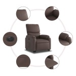 vidaXL Fotoliu rabatabil electric cu ridicare, maro, piele ecologică