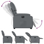vidaXL Fotoliu rabatabil electric cu ridicare, gri, piele ecologică