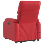 vidaXL Fotoliu rabatabil electric cu ridicare, roșu, piele ecologică