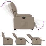 vidaXL Fotoliu rabatabil electric cu ridicare, cappuccino