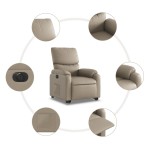 vidaXL Fotoliu rabatabil electric cu ridicare, cappuccino