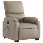 vidaXL Fotoliu electric masaj rabatabil cu ridicare, cappuccino vidaXL Fotoliu electric masaj rabatabil cu ridicare, cappuccino