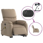 vidaXL Fotoliu electric masaj rabatabil cu ridicare, cappuccino vidaXL Fotoliu electric masaj rabatabil cu ridicare, cappuccino