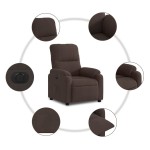 vidaXL Fotoliu rabatabil electric, maro, microfibră