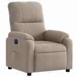 vidaXL Fotoliu rabatabil electric, gri taupe, microfibră
