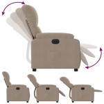 vidaXL Fotoliu rabatabil electric, gri taupe, microfibră
