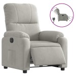 vidaXL Fotoliu rabatabil electric, gri deschis, microfibră