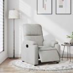 vidaXL Fotoliu rabatabil electric, gri deschis, microfibră