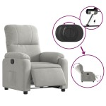 vidaXL Fotoliu rabatabil electric, gri deschis, microfibră