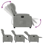 vidaXL Fotoliu rabatabil electric, gri deschis, microfibră