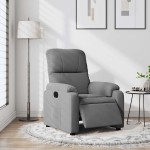 vidaXL Fotoliu rabatabil electric, gri deschis, microfibră