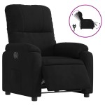 vidaXL Fotoliu rabatabil electric, negru, microfibră