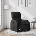 vidaXL Fotoliu rabatabil electric, negru, microfibră
