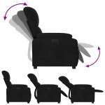 vidaXL Fotoliu rabatabil electric, negru, microfibră