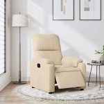 vidaXL Fotoliu rabatabil electric, crem, microfibră
